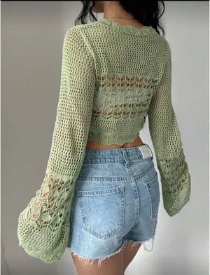 Cropped knit cardigan SHEIN  thumbnail 2