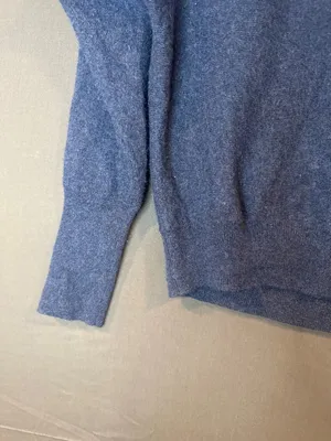 Tahari Women’s M 100% 2-Ply Cashmere Sweater Blue Dolman Relaxed Pullover thumbnail 4