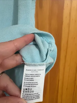 American Eagle Size XS Ribbed Light Blue Tank Top thumbnail 3
