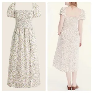 J.‎ Crew Short-Sleeve Smocked Dress in Meadow Floral Size Medium thumbnail 2