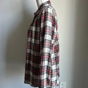Free People Peplum Flannel Button Up Blouse Holiday Playful Boho Size Medium thumbnail 3