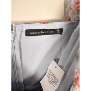 Abercrombie & Fitch Floral High-Low Maxi Dress Womens Medium Blue Ruffle Smocked thumbnail 7