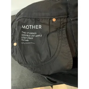 Mother The Stunner Double Zip Ankle Jeans Not Guilty Black High‎ Rise Raw Hem 26 thumbnail 6