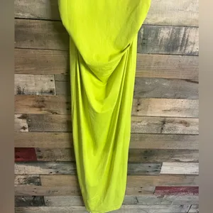 Zara Lime Green Dress With‎ Gathered Waist Size Medium thumbnail 3