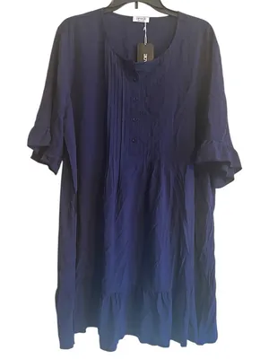AIMAGE Navy Blue Ruffle Sleeves Mini Dress Size Large NWT NEW thumbnail 1