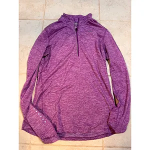 Nike Womens Dri-FIT Element Half Zip Running Top 2 Pack Purple/ Orangered S thumbnail 4