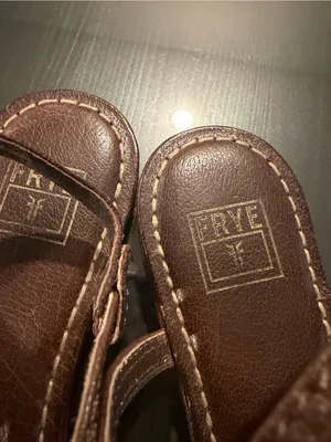 Frye Dark Brown Leather T-Strap Sandals thumbnail 3