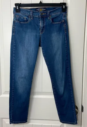 EUC Lucky Brand women’s blue medium wash Sofia‎ capri denim jeans summer stretch thumbnail 1