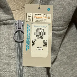 Primark Cares Women's Grey Full-Zip Hoodie Sweatshirt Size 2XL thumbnail 8