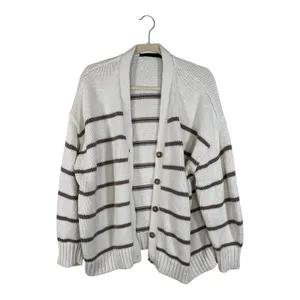 Jenni Kayne Cream Tan Chunky Knit Cardigan Sweater Womens S Oversized Casual thumbnail 2