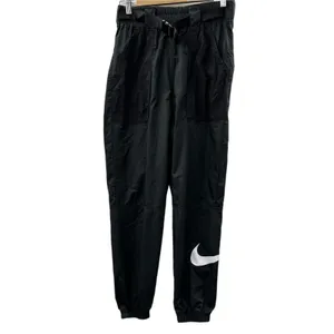 Nike‎ Tech Pack Woven Belted Black & White Swoosh Jogger Pants Size S thumbnail 2