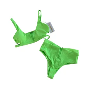TiniBikini Swimwear 2-Piece Ribbed Set Size Medium - Citrus Green thumbnail 1