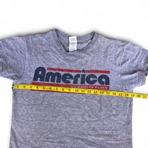 Vintage Y2K Retro Grey red "America My Kind Of Place" cotton t-shirt tee top short sleeve Sz M thumbnail 4