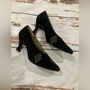 Vintage Ellemenno Leather Sherry Black Pumps‎ thumbnail 4