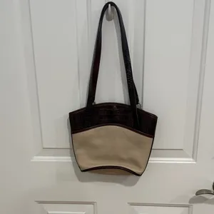 Elegant Cream and Brown Women's Handbag thumbnail 6
