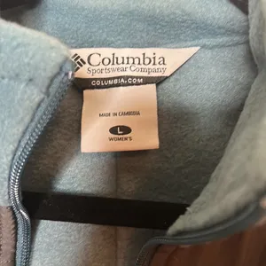 Columbia Fleece Sweater Jacket Coat Full Zip Blue Pockets Womens Size Large thumbnail 5