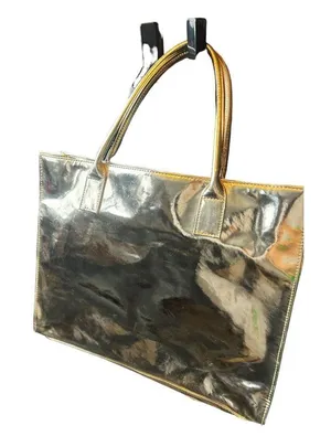 Golden metallic shoulder Handbag unbranded 15x12” Gold thumbnail 1