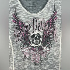 Harley-Davidson® Women's Trance Premium Embellished Burnout Scoop Neck T-Shirt‎ thumbnail 6