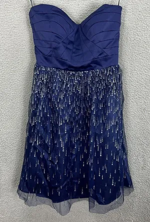 Hailey Logan Blue‎ Sequin Mini Dress 9/10 Showgirl Sparkle Glam Party Prom HOCO thumbnail 1