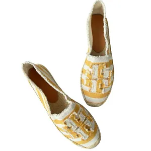 TORY BURCH Fray Stripe Espadrille Flat In Citrus, Size 11, NWOT thumbnail 3