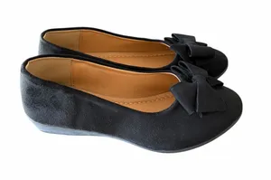 Women's Black Wedge Heeled Bow Accent Slip On Shoe Size 40 aka 9 #260322 thumbnail 1