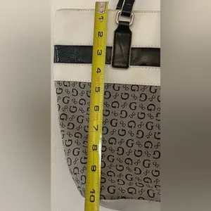 Guess Black & White Patterned Logo Tote Shoulder Purse Bag thumbnail 13