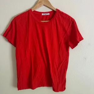 Perfectwhitetee Harley Cotton Boxy Crewneck Tee in Tomato Size Small thumbnail 2