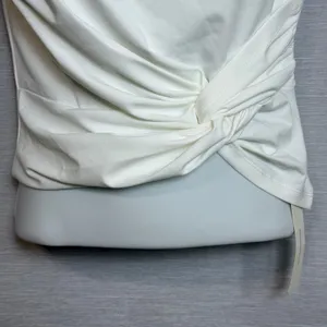 Commense White Twist Front High Neck Sleeveless Top OA260129011 XS NEW thumbnail 4