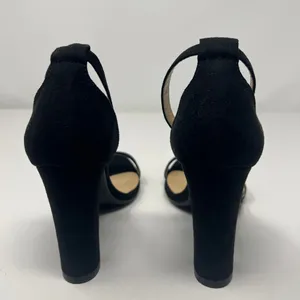 Heels Charm Faux Suede Black Heel Sandals Size 6.5 thumbnail 9