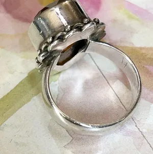 Pear Topaz and Sterling Silver Ring SZ 5 thumbnail 11