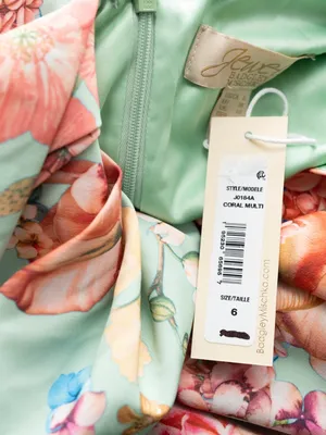 Jewel Badgley Mischka - Floral Puff-Sleeve Cocktail Dress thumbnail 10