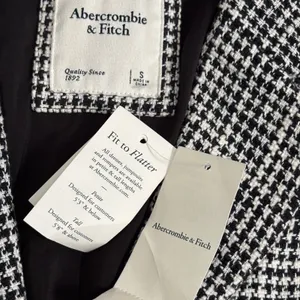 Abercrombie & Fitch A&F Black White Tweed Houndstooth Blazer Dress Size S Preppy thumbnail 6