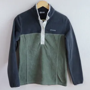 Columbia Benton Springs Snap Fleece Pullover Womens XS‎ Grey Green AL1302 thumbnail 1