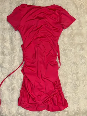 Pink Tied Cutout Wrap Hem Short Dress  thumbnail 6