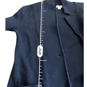 J.Crew Mercantile Knit Blazer Sweater Jacket Black Soft Cotton Size XS Cardigan thumbnail 7