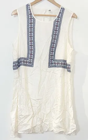 Old navy off white mini shift patterned tank summer dress thumbnail 1
