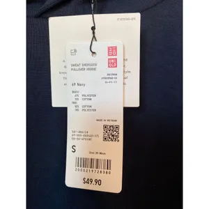 New Uniqlo Sweat Oversized Pullover Hoodie Navy Unisex Size Small thumbnail 2