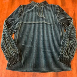 Cable & gauge Top Large Green Velvet look Texture Stripe Turtleneck thumbnail 6