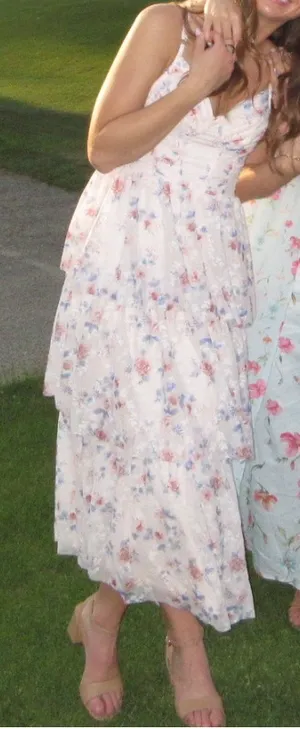 Wedding Midi Dress Floral Lulus Guest thumbnail 4
