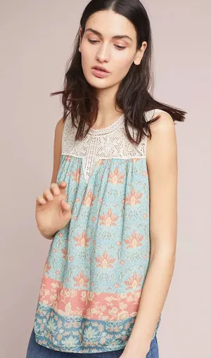 Anthropologie Maeve Laced Eleanor Blouse thumbnail 1