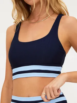 Beach Riot Kaida Colorblock Bikini Top Blue Medium thumbnail 1