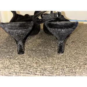 Sophia Taylor Madison Bow Black Velvet Sling Back Kitten Heels Sz 12 thumbnail 14