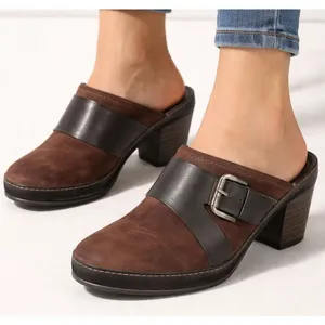Clark’s Artisan grown leather buckle clog mules size 6.5 thumbnail 1