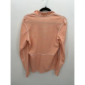 Patagonia Women L Capilene 3 Midweight Polartec Quarter Zip Striped Orange Large thumbnail 2