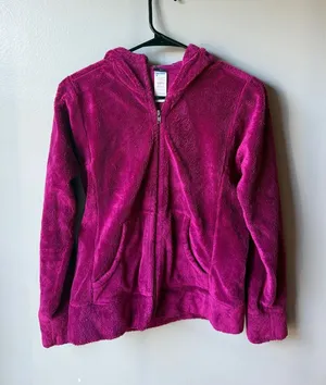 Patagonia Pink Fleece Full Zip Hooded Jacket Women’s Small thumbnail 1
