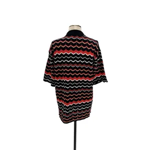 Seven Wonders‎ Andrea Knit Top Jaffa Combo Chevron Button Front Collared Size M thumbnail 7