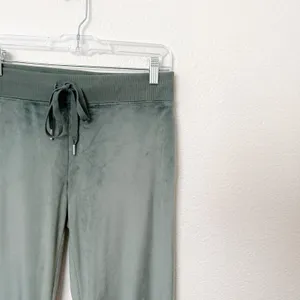 [Aerie] Green Royal Palm Dreamy Velour Low Rise Wide Leg Sweatpants Sz Medium M thumbnail 7