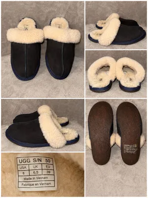 UGG Australia Suede Shearling Lined Slide Slippers Dark Brown Size 8 thumbnail 3
