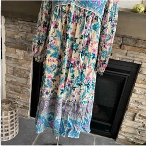 Garden Blue Long Sleeve Bishop Sundress thumbnail 8