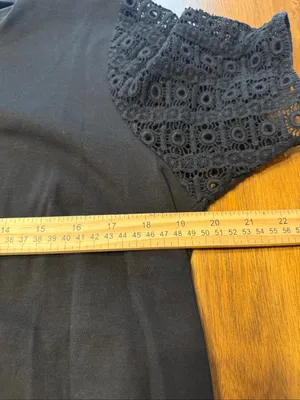 Womens J Crew Size Medium Shirt Top Black Short Lace Sleeve thumbnail 5
